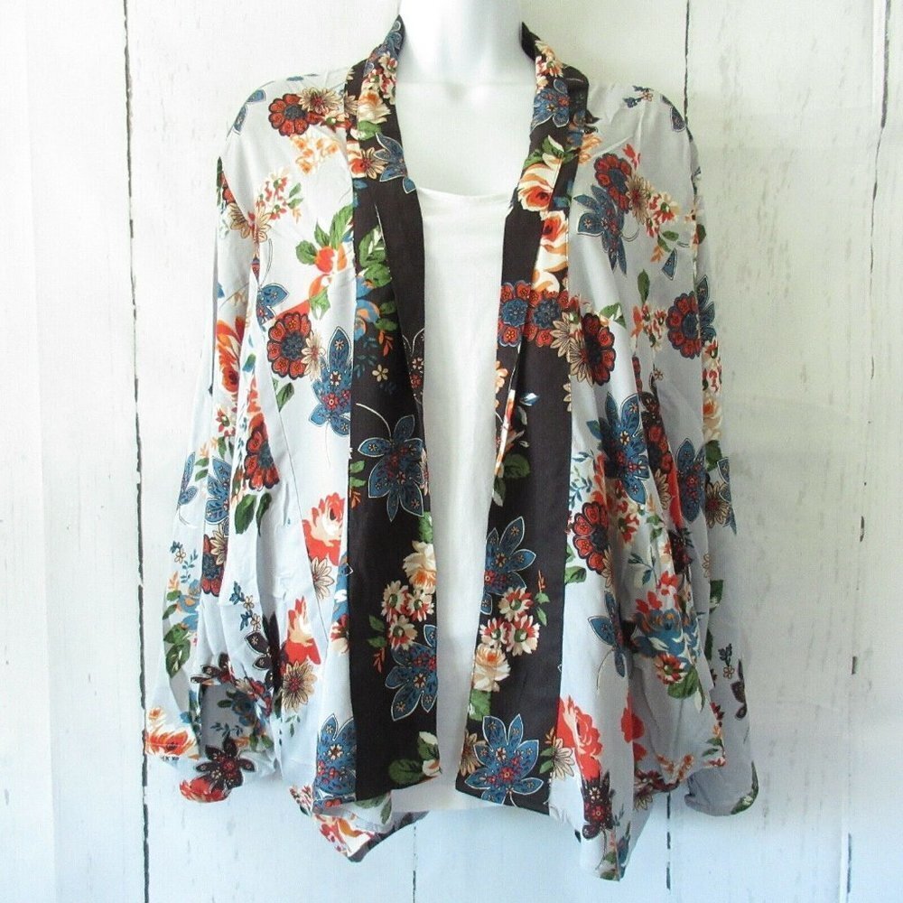 Angie Kimono Asian‎ Floral Boho Peasant